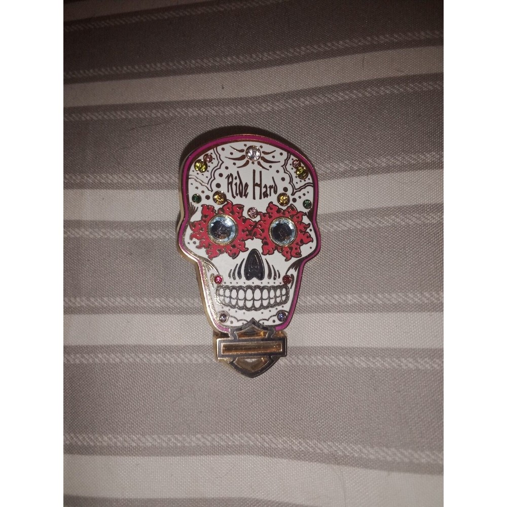 2014 Harley Davidson Ride Hard Double Lapel Button Pin Emblem Ride Hard